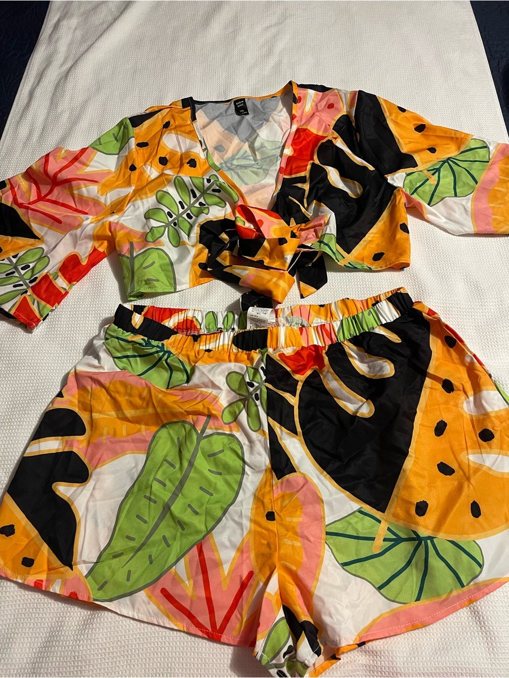 SHEIN Curve Multicolor Abstract Print Top
